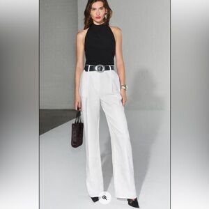 Reformation Alex High Rise Pant Size 10 White Cream Elevated High End Classic